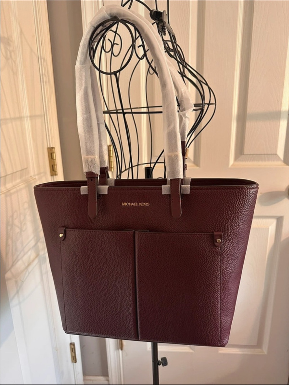 Michael Kors Burgundy Leather Tote Bag New with tags 50% off